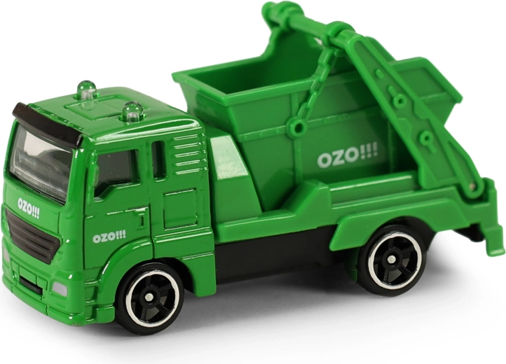Metall-Müllwagen OZO!!! mit Kippcontainer, 7 cm