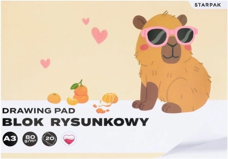 Zeichenblock A3 Capybara – 1 Stück