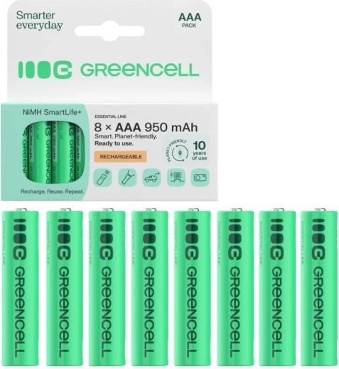 Green Cell wiederaufladbare AAA-Batterien (HR03) 950 mAh 1,2 V, 8 Stk.