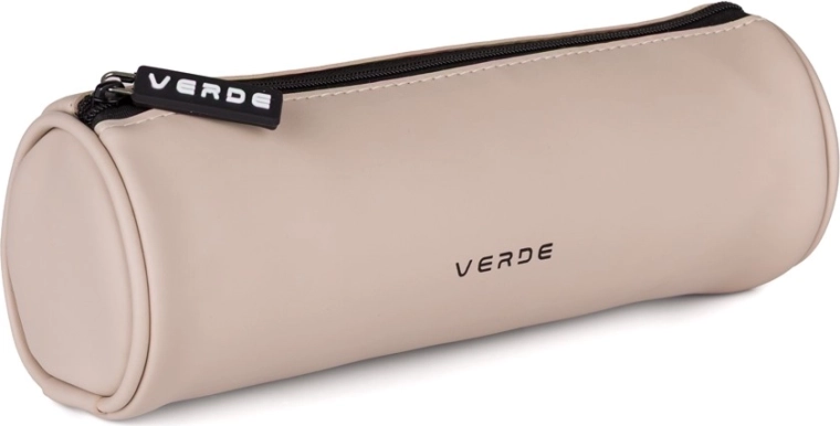 Rundes Etui Verde Mocca aus PU