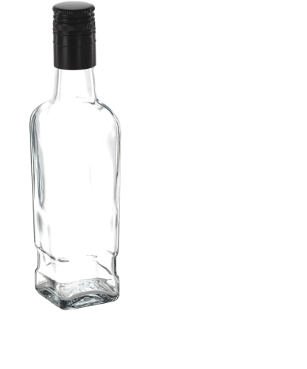 Glasflasche für Whisky 250 ml mit Schraubverschluss