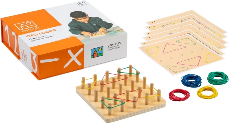 Toys for life Geoboard-Steckbrett mit Vorlagen