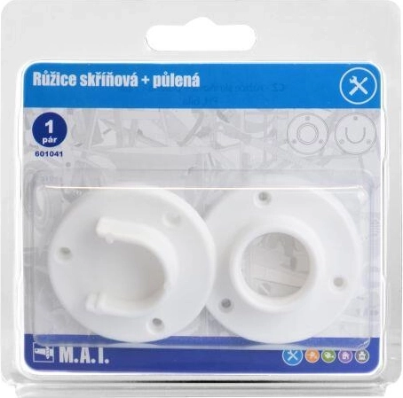 Schrankrosette, ganz und halb, weiß (1 Paar)