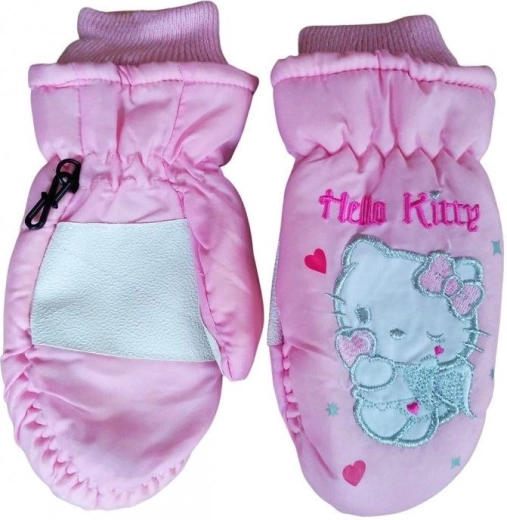 Ski-Handschuhe Hello Kitty, rosa, wasserdicht, gefüttert – 1 Stück