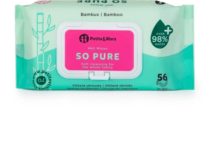 Feuchte Bambus-Tücher SO PURE 56 Stk – biologisch abbaubar