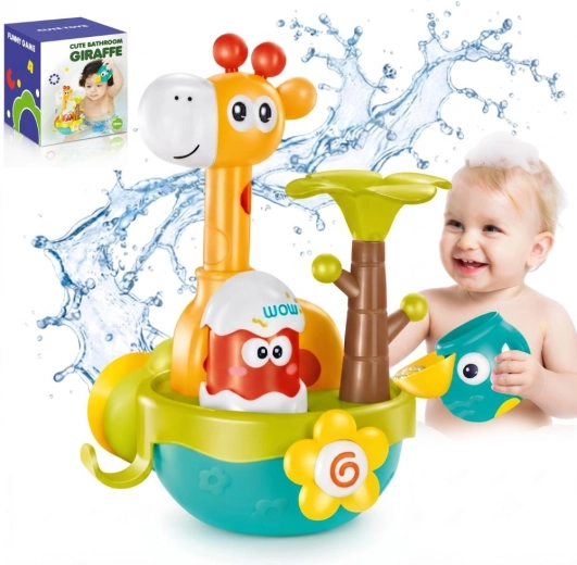 Woopie Baby Bade-Spielzeug Giraffe mit Saugnäpfen und Trichter