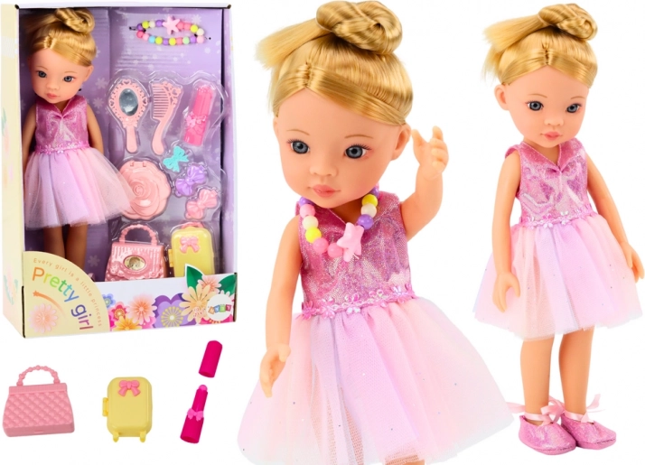 Kleider-Set für Puppen mit rosa Ballerinas