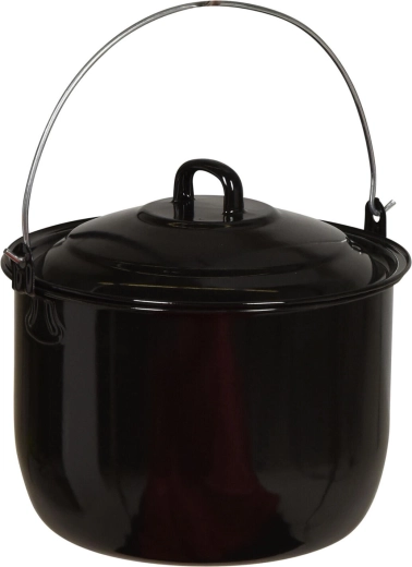 Hängetopf emailliert 24 cm mit Deckel, 6,7 l, schwarz