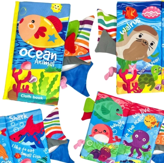 Woopie Baby Stoff-Knisterbuch mit Schwänzchen von Meerestieren