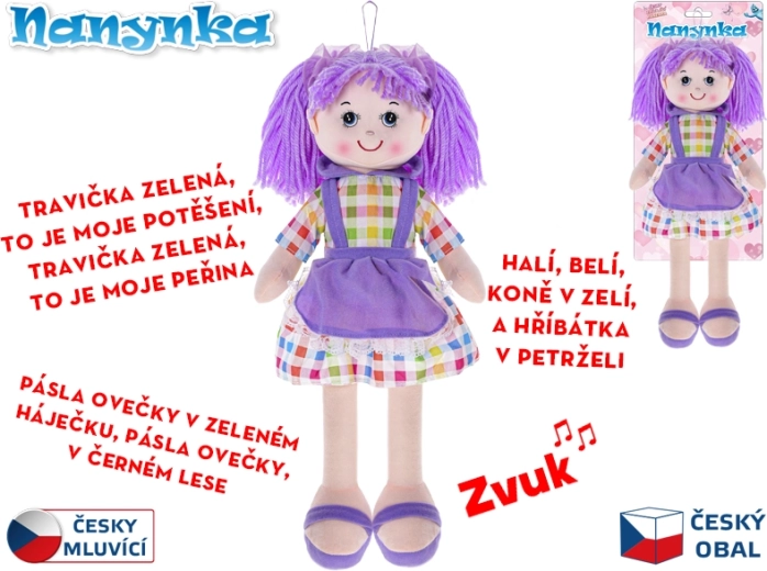 Interaktive Stoffpuppe Nanynka 50 cm