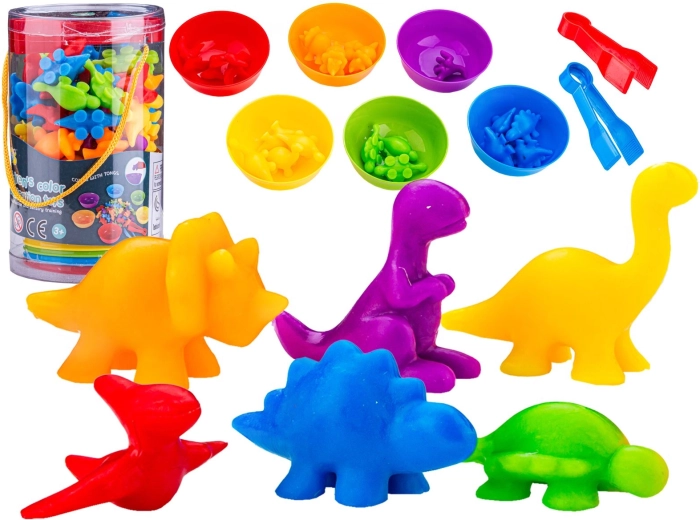 Lernspiel für Kinder – Dinosaurier sortieren, Farben und Zählen