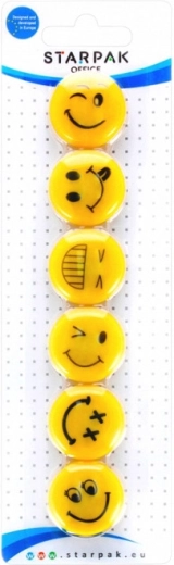 Smiley-Magnete 3 cm (Packung mit 6 Stk.)