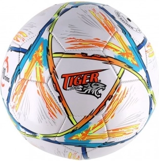 bunter Fußball Größe 5, genähtes Leder, 23 cm