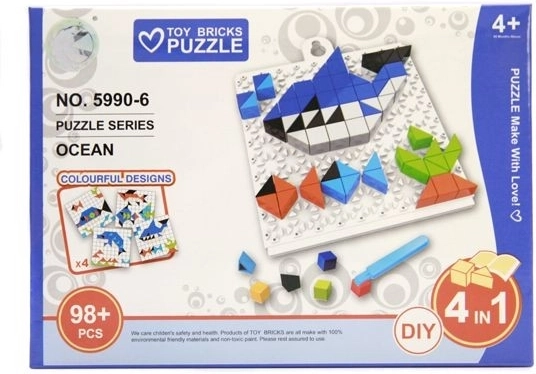 Puzzle-Steckspiel Meerestiere 98 Teile