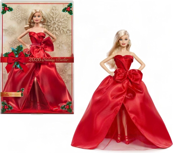 Festliche Sammlerpuppe Barbie Signature 2026 Blondine im roten Kleid