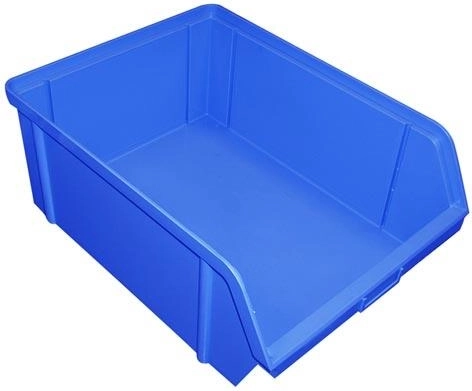 Schrägfront-Aufbewahrungsbox 300 × 200 × 142 mm, Kunststoff, blau, Tragfähigkeit 20 kg