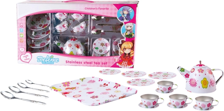 Teeset aus Blech für Kinder, 19-tlg.