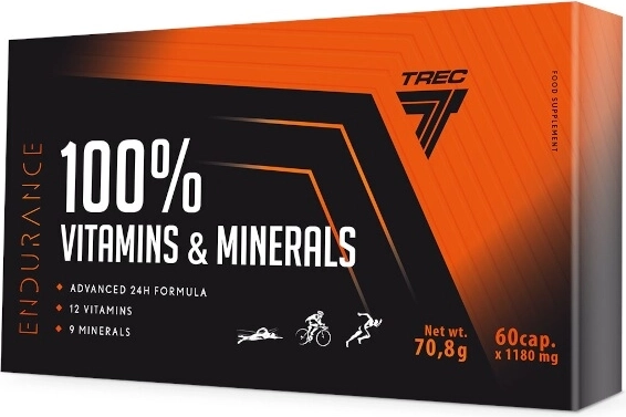Trec Endurance 100% Vitamine & Mineralstoffe Multivitamine für Sportler 60 Kapseln