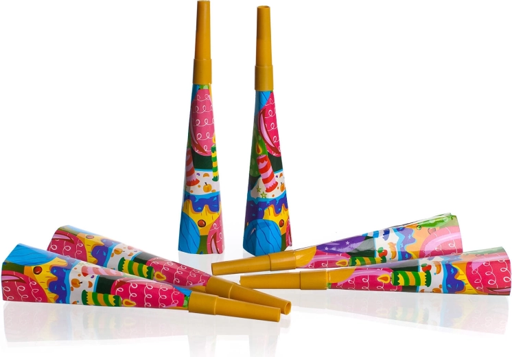 Papier-Partypfeifen 19 cm (6 Stk.) MY PARTY