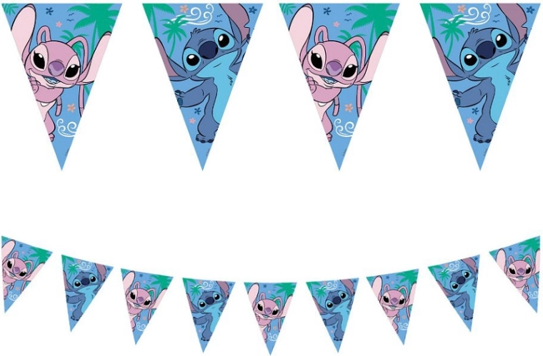 Papierbanner mit Wimpeln STITCH & ANGEL Disney