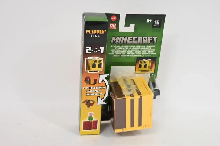 Minecraft Flippin’ Figs Figur 2-in-1 – Biene und Blume im Blumentopf
