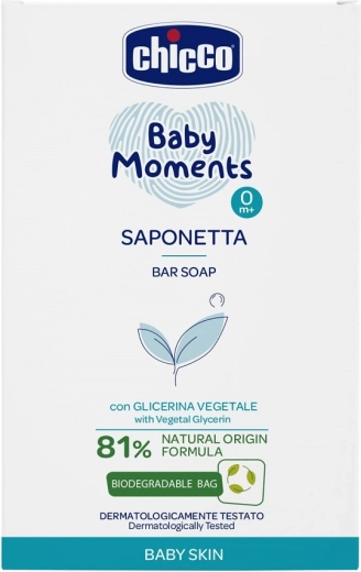 Chicco Baby Moments feste Handseife mit pflanzlichem Glycerin 100 g
