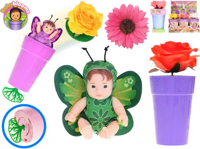 Püppchen Babyblooms im Blumentopf mit Armband, 12,5 cm