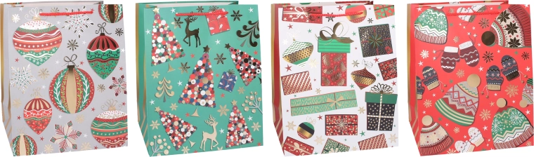 Weihnachtliche Geschenktüte L 40 × 30 × 12 cm – 1 Stück