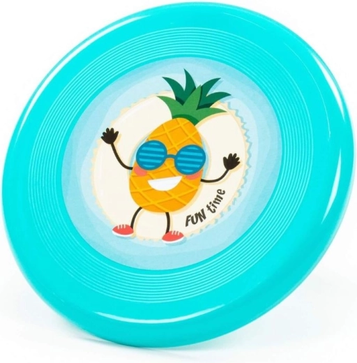Fliegende Scheibe (Frisbee) mit Ananas-Motiv, türkis – 1 Stück