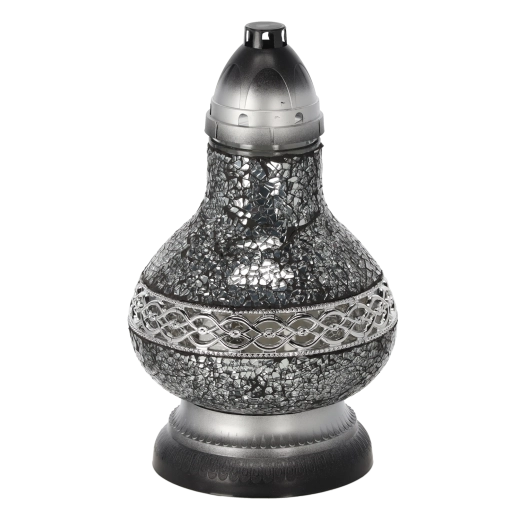 Glas-Vitra-Lampion Karaffe klein, silbern