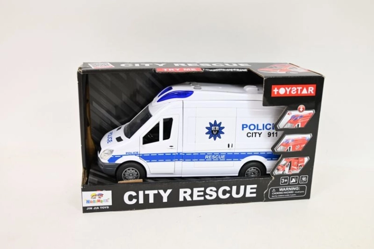 Polizeibus mit Licht- und Soundeffekten