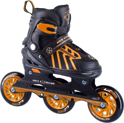 Inlineskates NILS Extreme mit drei 100-mm-Rollen, orange