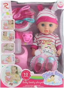 Baby 30 cm mit Geräuschen und Pipi-Funktion mit Zubehör