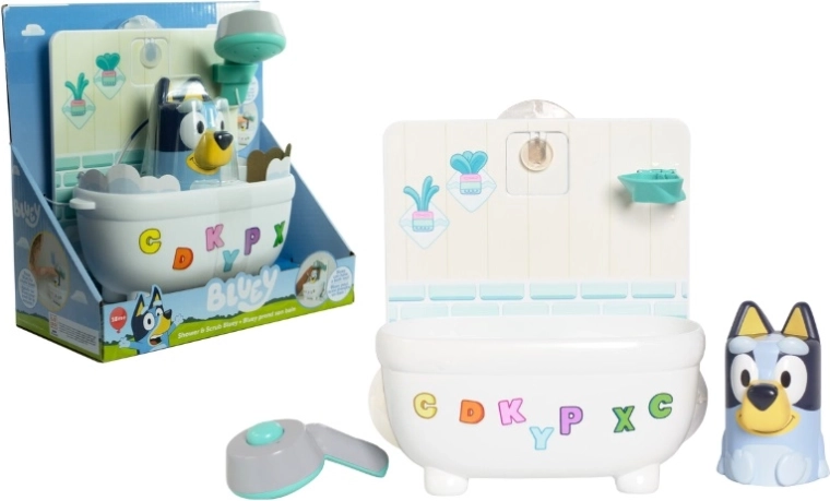 TOMY Toomies Bluey Baden in der Badewanne