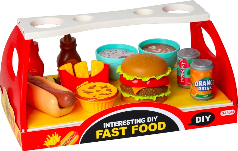 Fast-Food-Set für Kinder – Hamburger und Hotdog mit Zubehör