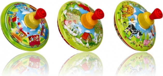 Klassische Blechente mit Bauernhofbildern