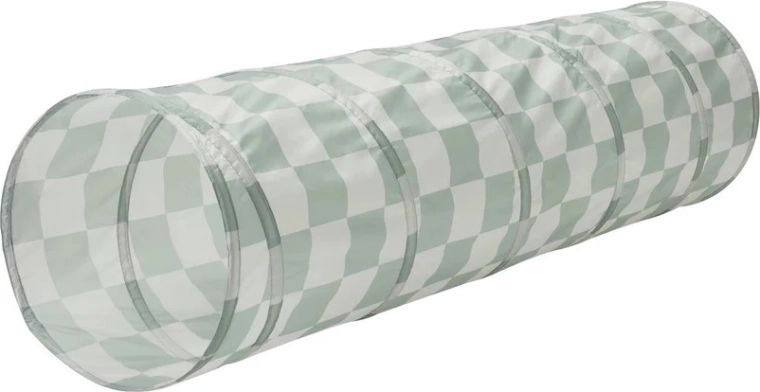 3 Sprouts Kinder-Spieltunnel recycled checkerboard green