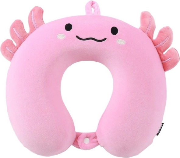 Reisekissen (Nackenhörnchen) – rosa Axolotl