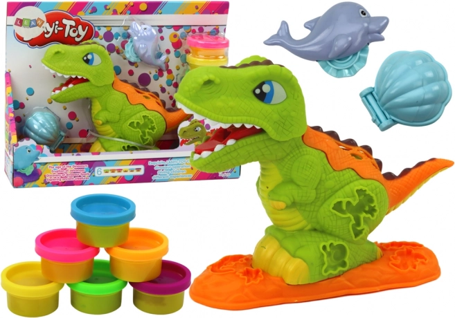 Dinosaurier Knet-Set 6 Farben Delfin Muschel