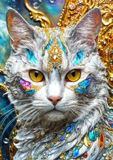 Enjoy Puzzle Katze mit Edelsteinen 1000 Teile