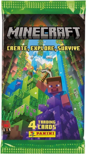 Panini Minecraft Sammelkarten der 3. Serie (Create, Explore, Survive) – Booster-Pack 4 Karten
