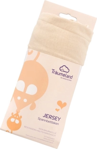Träumeland Jersey-Spannbettlaken für Laufgitter 100 × 100 cm beige