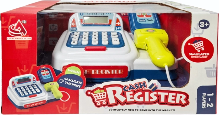 Kinderkasse mit Scanner und Taschenrechner