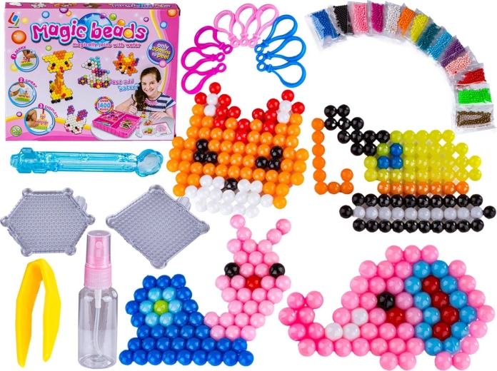 Wasserperlen – Kreativset 1400 Stk. (14 Farben) + Zubehör