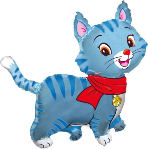 Folienballon „Schöne Katze“ blau