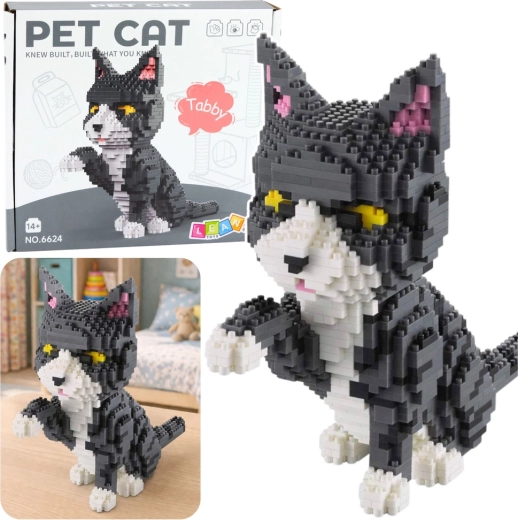 Kreatives 3D-Bauset Graue Katze – 1258 Teile