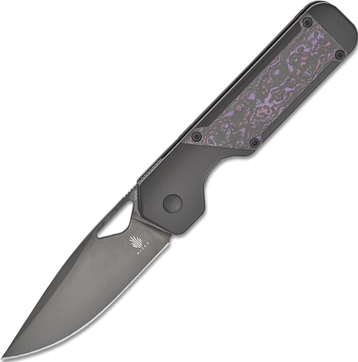 Kizer Militaw Klappbares Taschenmesser 8,5 cm, DLC, Titan und Fatcarbon Purple Haze