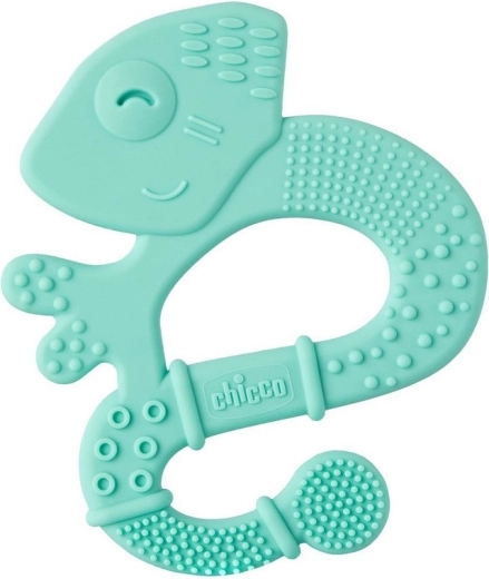 Chicco Silikon-Beißring Super Soft Chamäleon blau 2m+