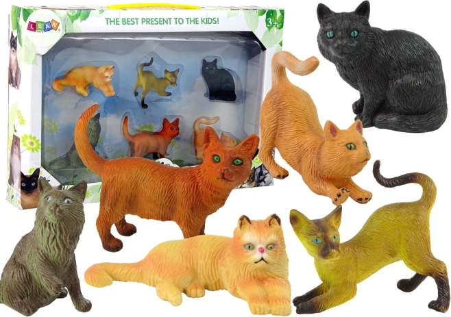 Set mit 6 Figuren – Katzen verschiedener Rassen