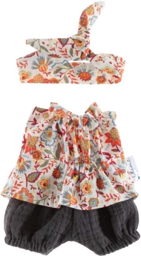 Tunika mit Hose und Handgürtel für eine 32 cm große Puppe in Farbkombination